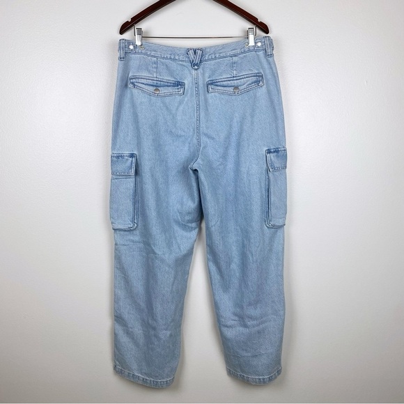 Madewell Low Slung Slouchy Straight Cargo Pocket Jeans Coleman Wash Size 31 NWT - Picture 7 of 12